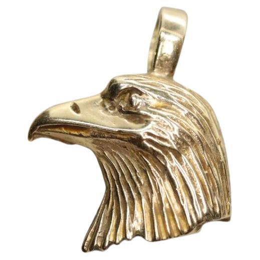 14k Eagle Pendant. 14k Eagle HEAD charm