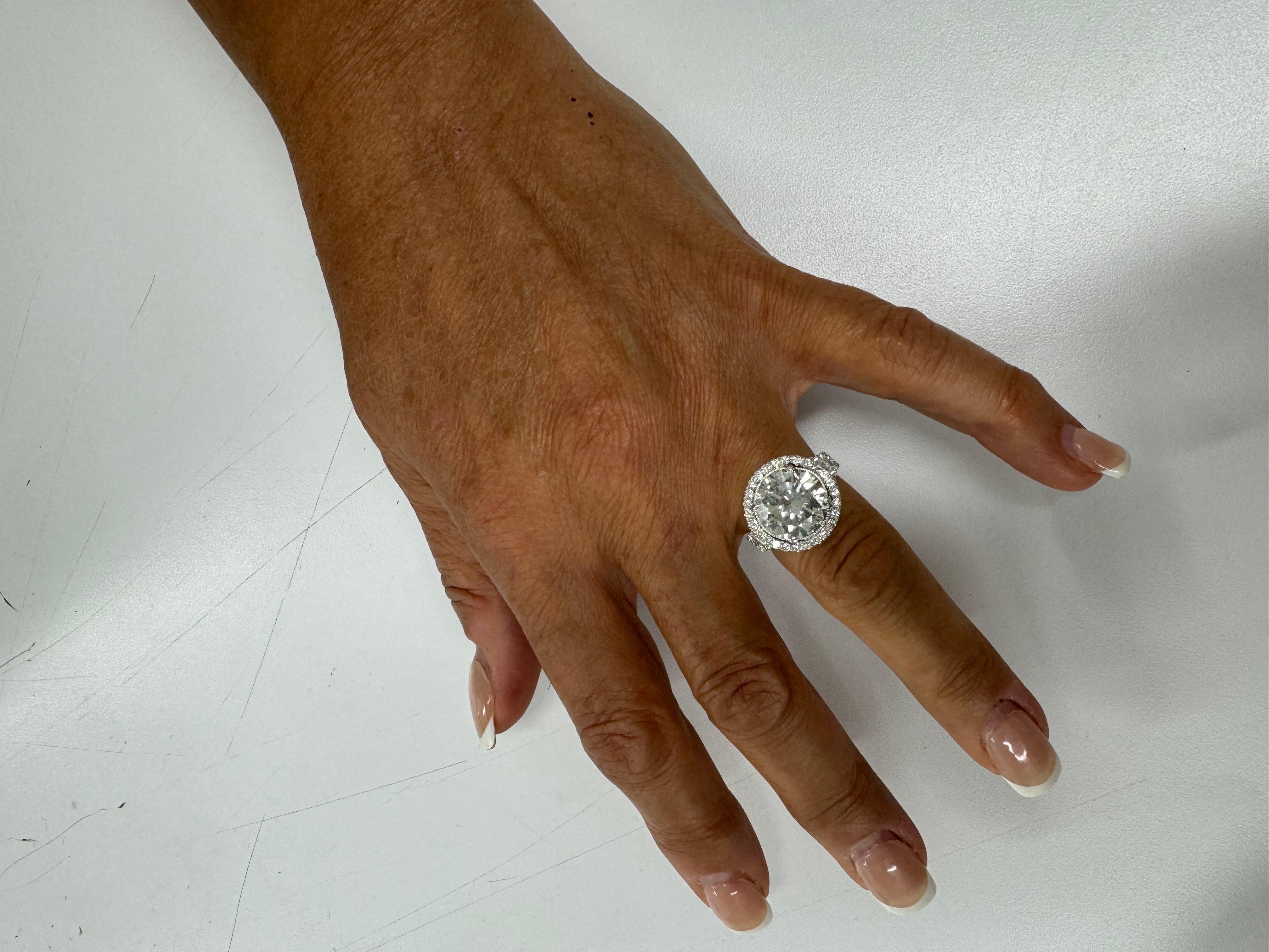 14k EGL Certified H color SI2 clarity Round 5.24 Carat Diamond Ring 2