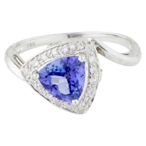  Bague de cocktail élégante en diamants et tanzanite 14 carats en vente