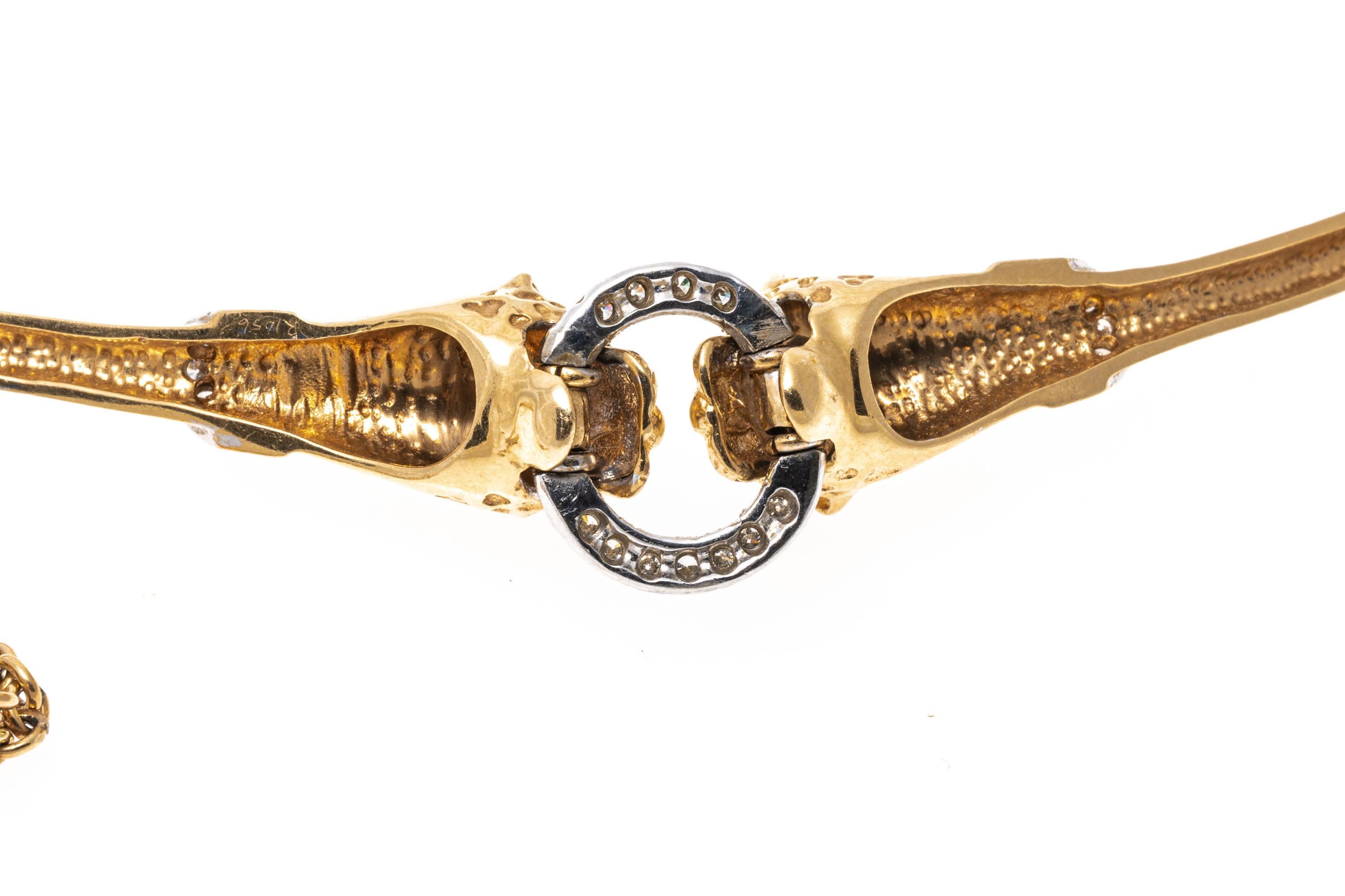  Collier à maillons allongés et panthère en 14 carats avec accents de diamants Pour femmes 
