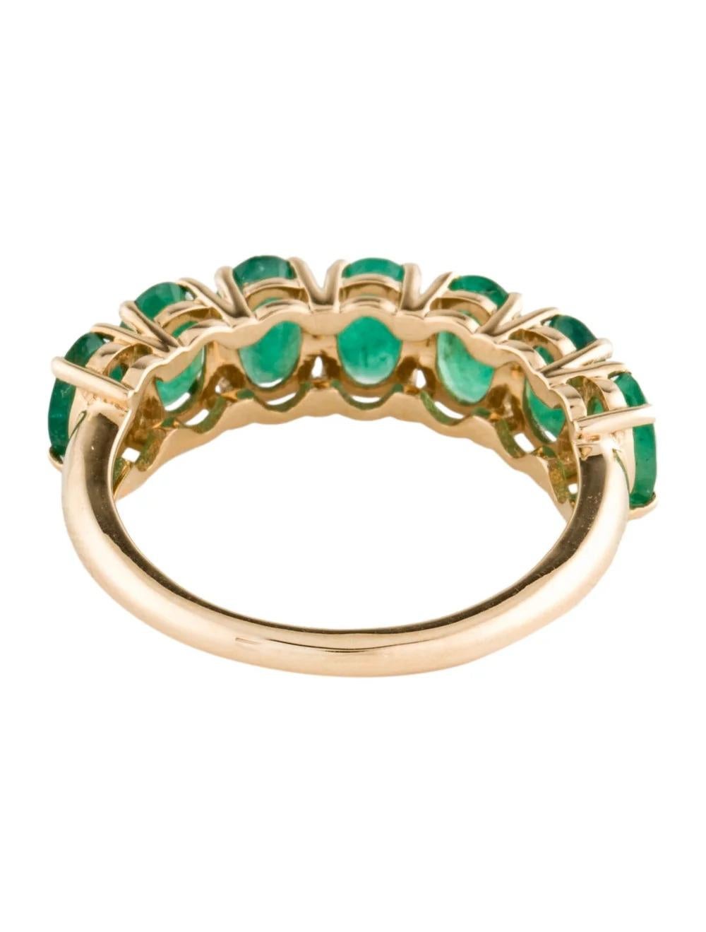 14K Smaragd Band Ring 2.80ctw Größe 7.5 - Vintage Style Grüner Edelstein-Schmuck im Zustand „Neu“ im Angebot in Holtsville, NY
