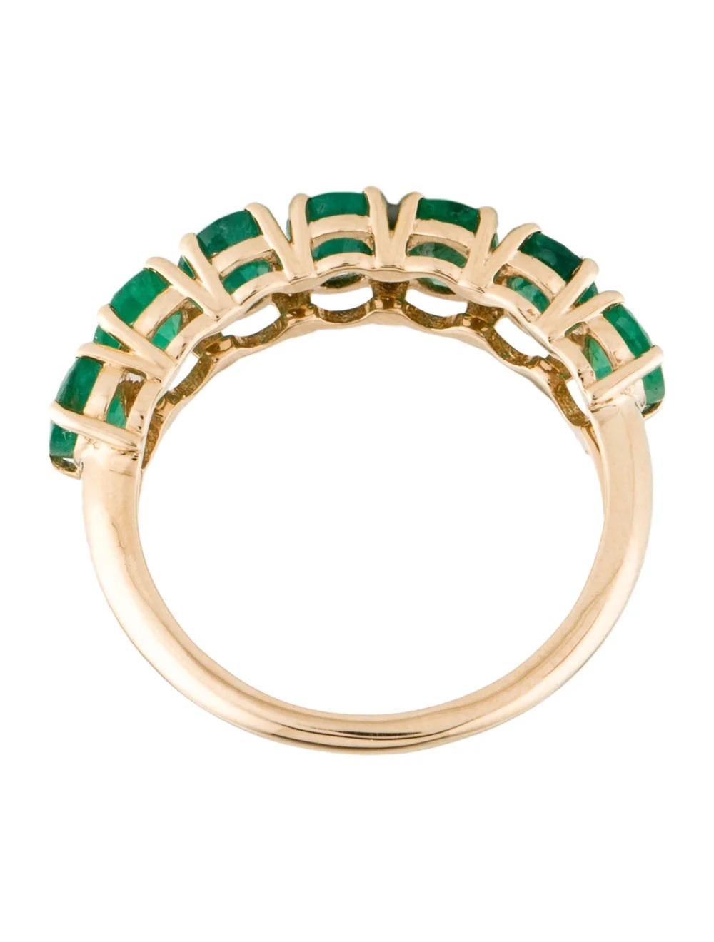 14K Smaragd Band Ring 2.80ctw Größe 7.5 - Vintage Style Grüner Edelstein-Schmuck Damen im Angebot