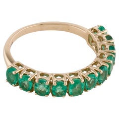 14K Emerald Band Ring - Size 6.75 - Classic Elegance, Timeless & Elegant