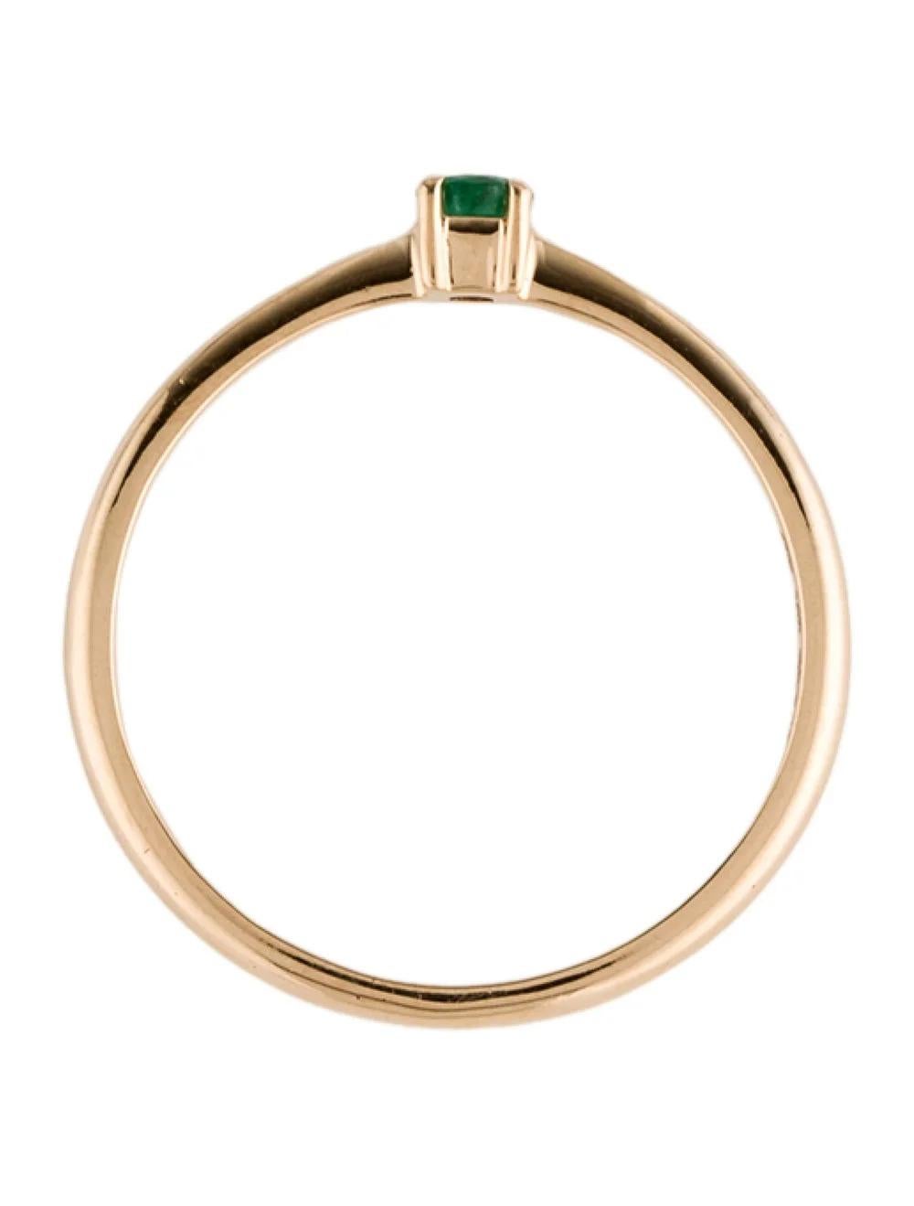 14K Smaragd Band Ring Größe 6,75 - Gelbgold Vintage Estate Jewelry, Luxus Damen im Angebot