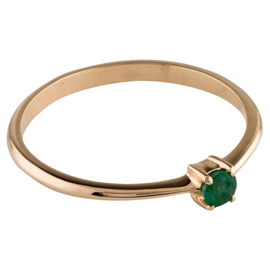 14K Smaragd Band Ring Größe 6,75 - Gelbgold Vintage Estate Jewelry, Luxus im Angebot