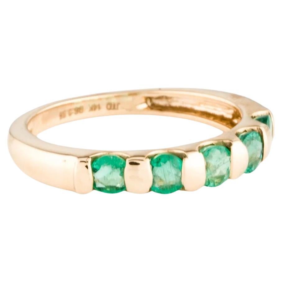 14K Smaragd Band Ring Größe 7 Grüner Edelstein Gelbgold - Timeless Jewelry