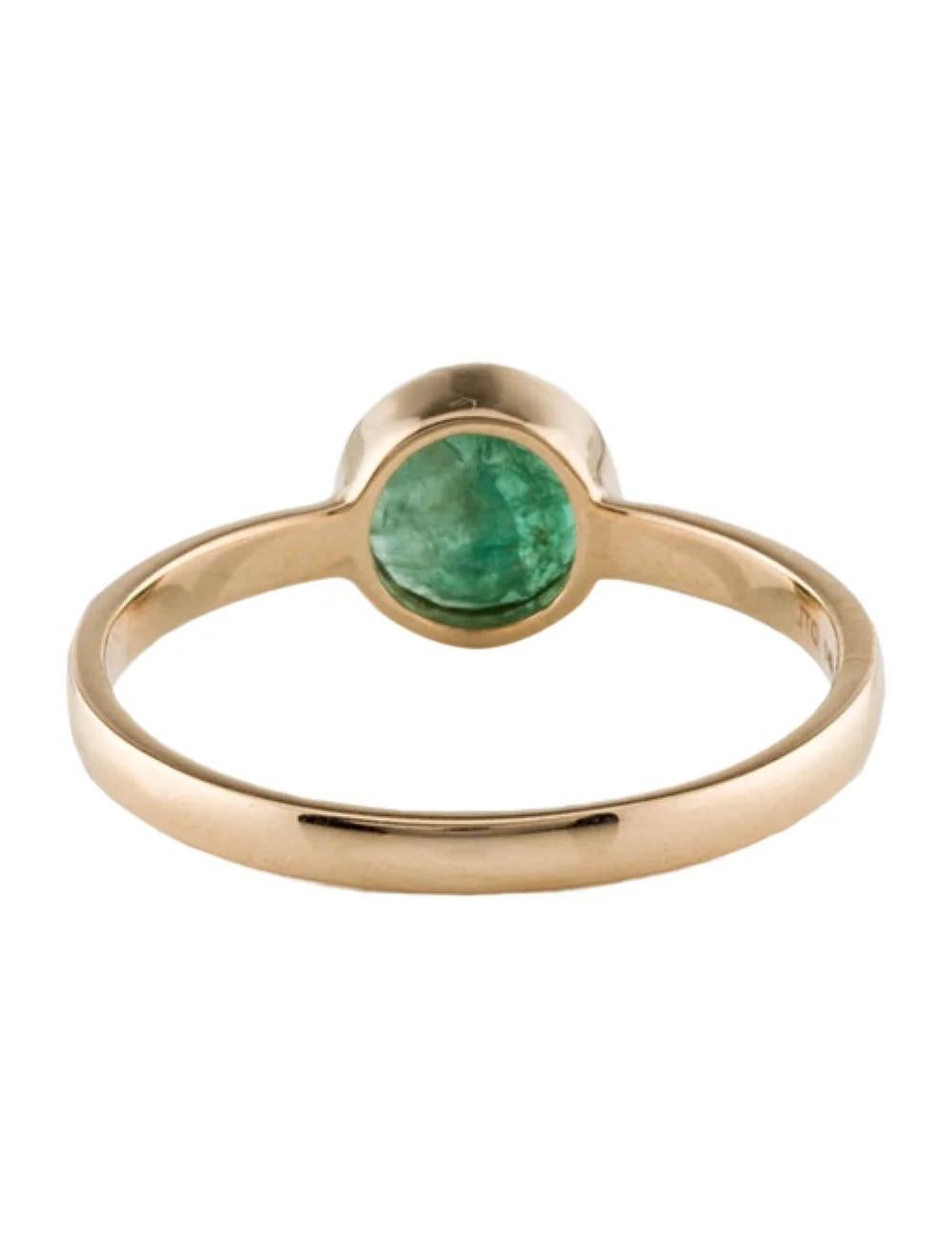 14K Emerald Cocktail Ring Size 6.75 Green Gemstone Vintage Style Fine Jewelry In New Condition For Sale In Holtsville, NY