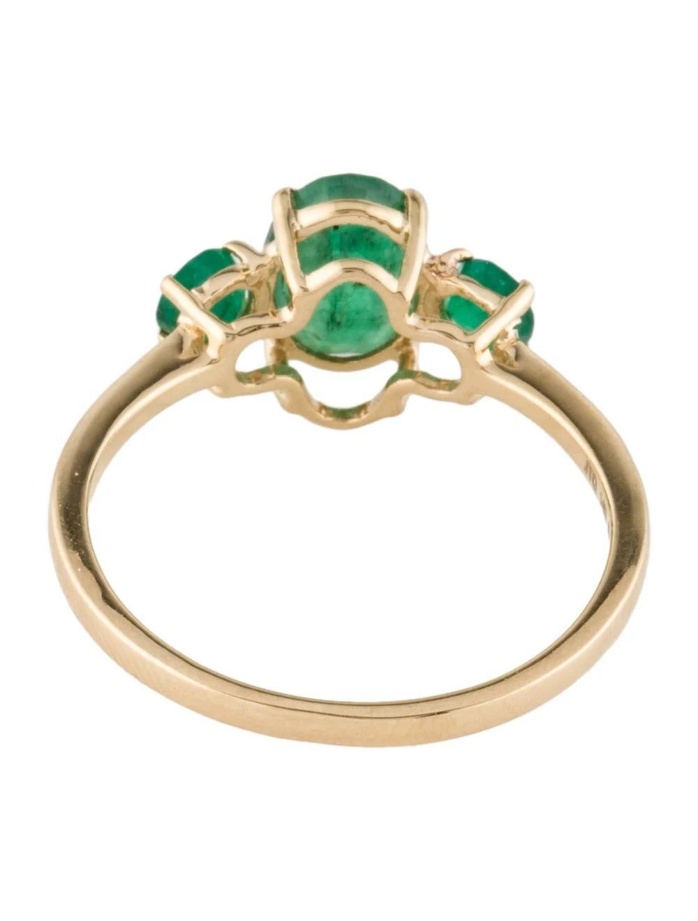 14K Emerald Cocktail Ring, Size 6.75: Stunning Design, Vibrant Color, Timeless In New Condition For Sale In Holtsville, NY