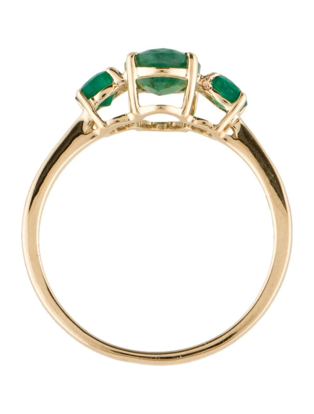 Women's 14K Emerald Cocktail Ring, Size 6.75: Stunning Design, Vibrant Color, Timeless For Sale
