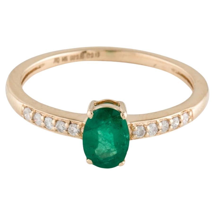 14K Emerald Diamond Cocktail Ring 8.75 Size - Elegant Fine Jewelry, Luxury