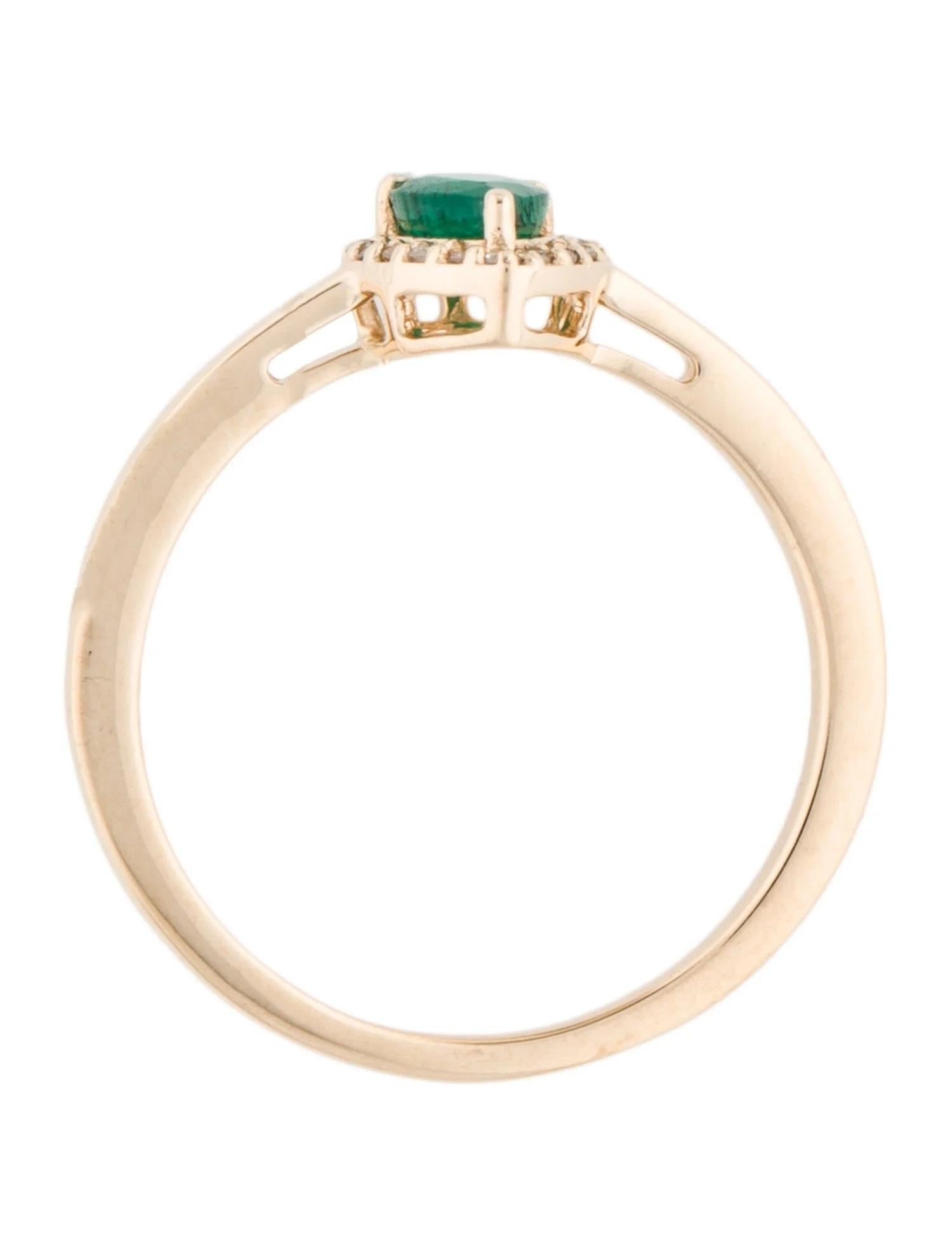 14K Emerald & Diamond Cocktail Ring Size 6.75  Pear Modified Brilliant Emerald  In New Condition For Sale In Holtsville, NY