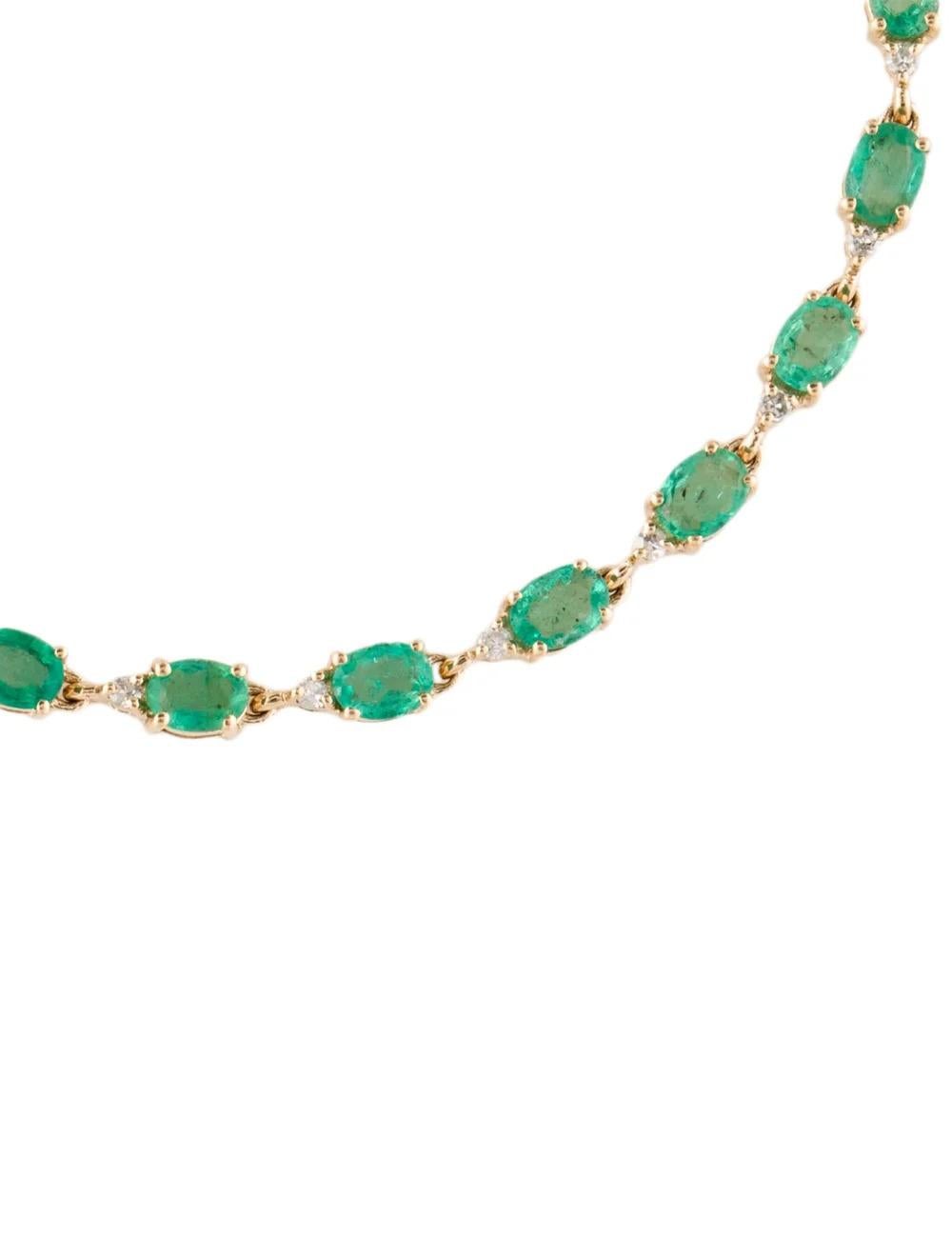 14K Smaragd & Diamant Link Armband, 2,70ctw, Elegantes Design, Timeless Beauty im Zustand „Neu“ im Angebot in Holtsville, NY