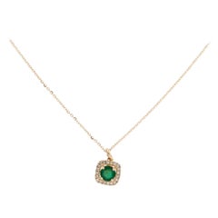14K Emerald 
Diamond Pendant: Timeless Luxury Statement Jewelry, Elegant Design