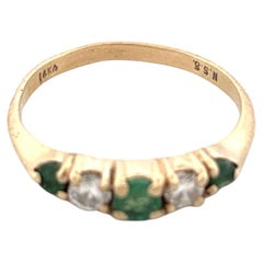 Anello con smeraldo e diamante 14k