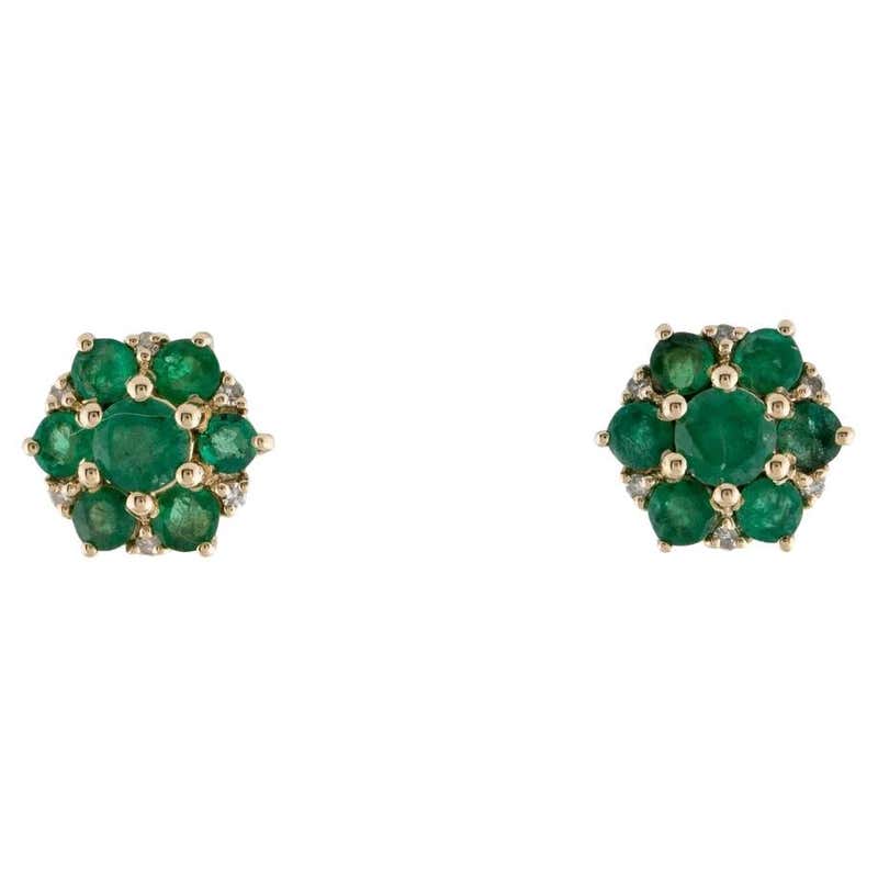 Antique Emerald Earrings - 4,793 For Sale at 1stDibs | vintage emerald ...