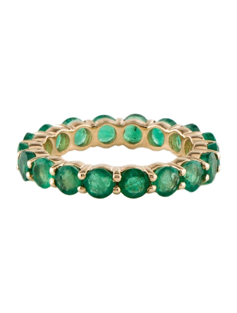 14K Emerald Eternity Band Ring 2.88ctw Green Gemstone - Size 7.75 - Fine Jewelry In New Condition For Sale In Holtsville, NY
