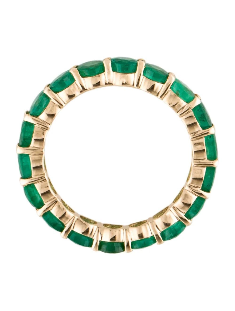 Women's 14K Emerald Eternity Band Ring 2.88ctw Green Gemstone - Size 7.75 - Fine Jewelry For Sale
