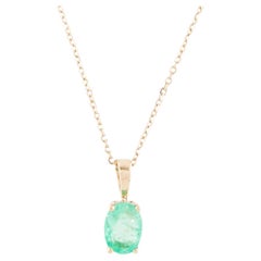 14K Emerald Pendant Necklace - Elegant Design, Genuine Gemstone, Timeless Beauty
