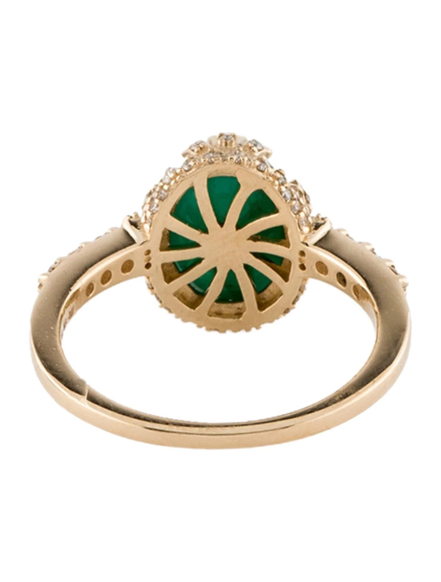 14K Smaragd, Saphir & Diamant Cocktail Ring Größe: 7, Rund Brillant Farblos (Smaragdschliff) im Angebot
