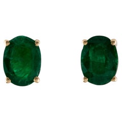 14K Emerald Stud Earrings 2.04ctw Fine Jewelry for Elegant Style, Timeless Piece
