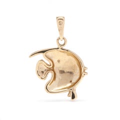 14K Enamel Fish Pendant