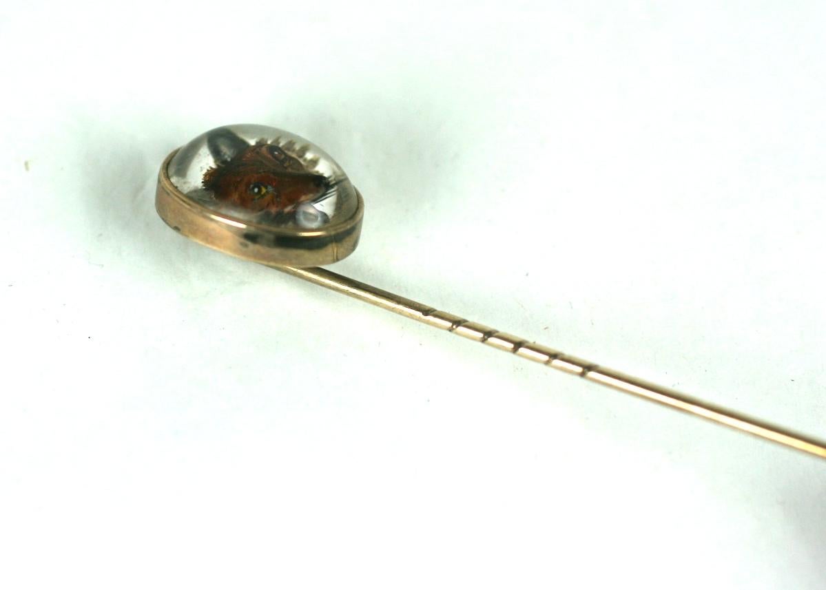 14k Essex Crystal Fox Stickpin In Excellent Condition For Sale In New York, NY