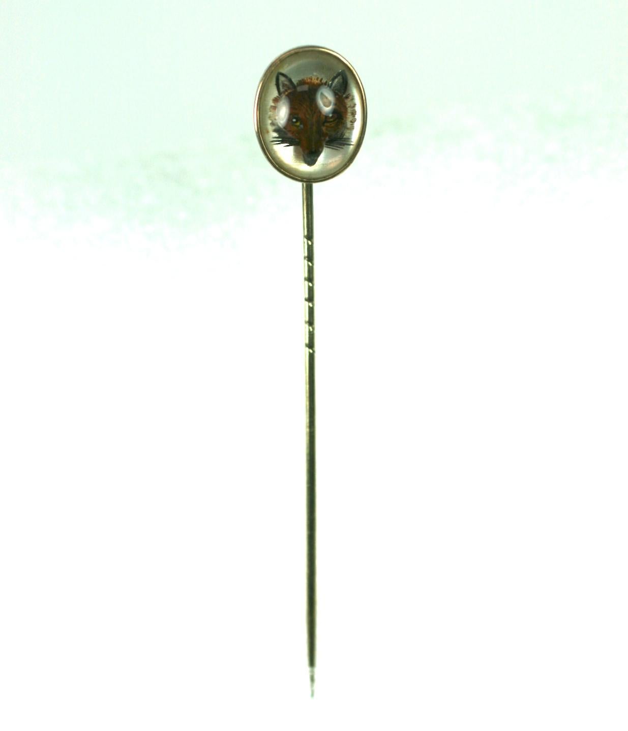 14k Essex Crystal Fox Stickpin For Sale 2