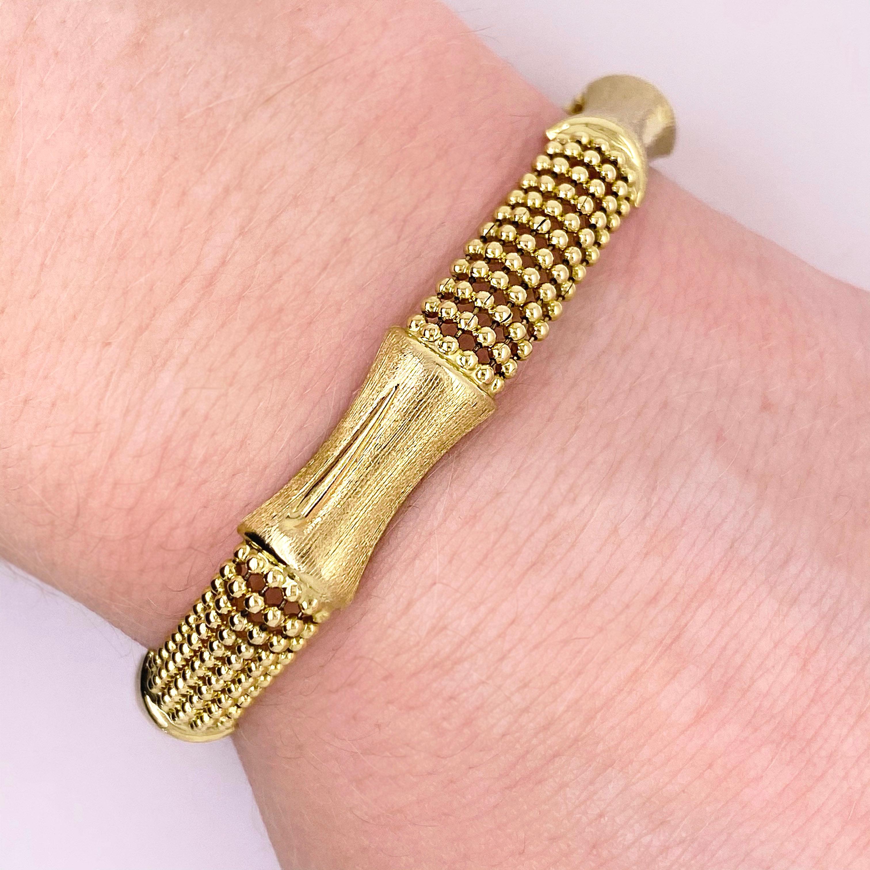 This unique 14k yellow gold bracelet accented with brilliant black onyx matches everything! It is the perfect mix of bold and understated, and would make a wonderful addition to any outfit, casual or formal. This bracelet would make the perfect gift