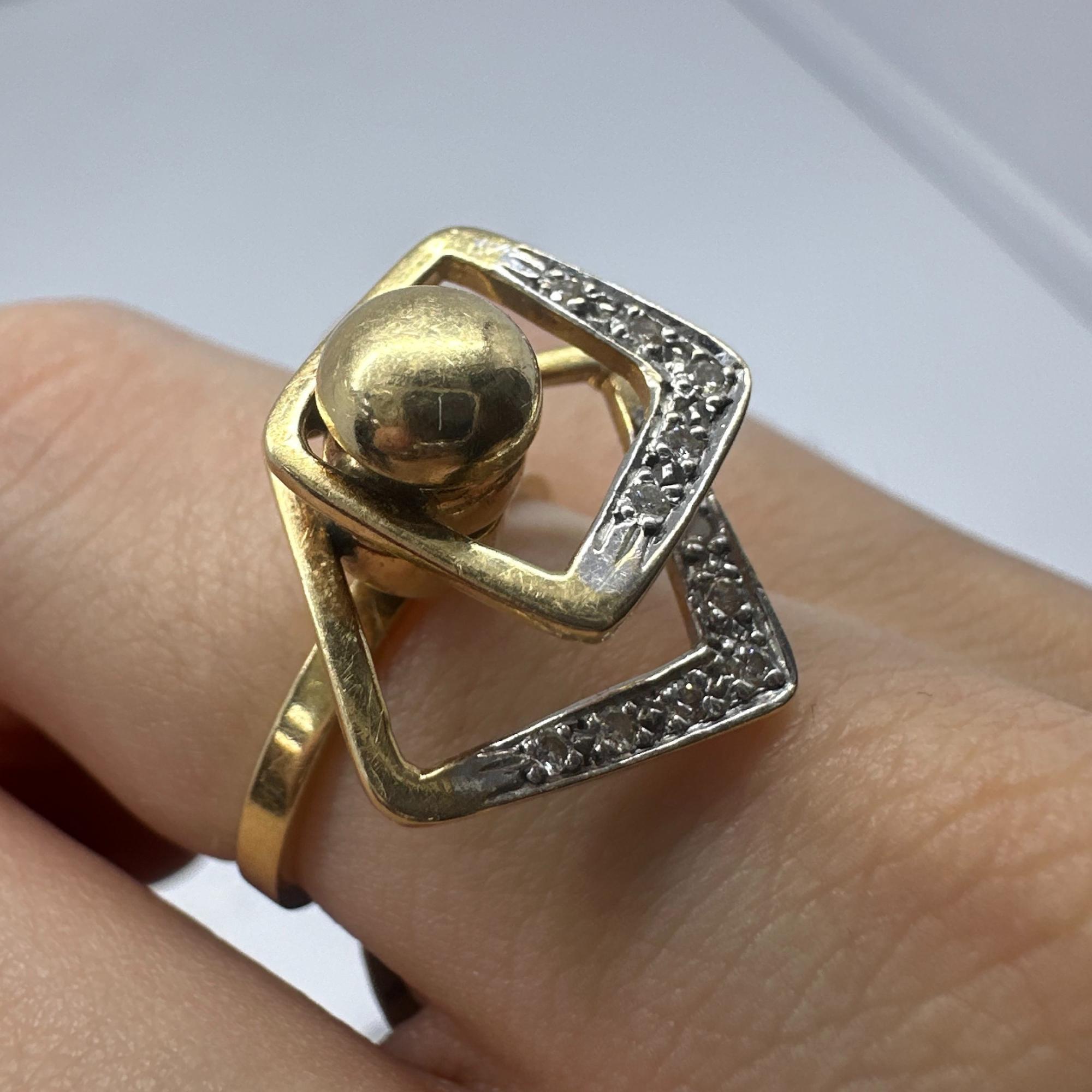 Women's 14K Estate Yellow Gold Diamond Fidget Spinning Ring