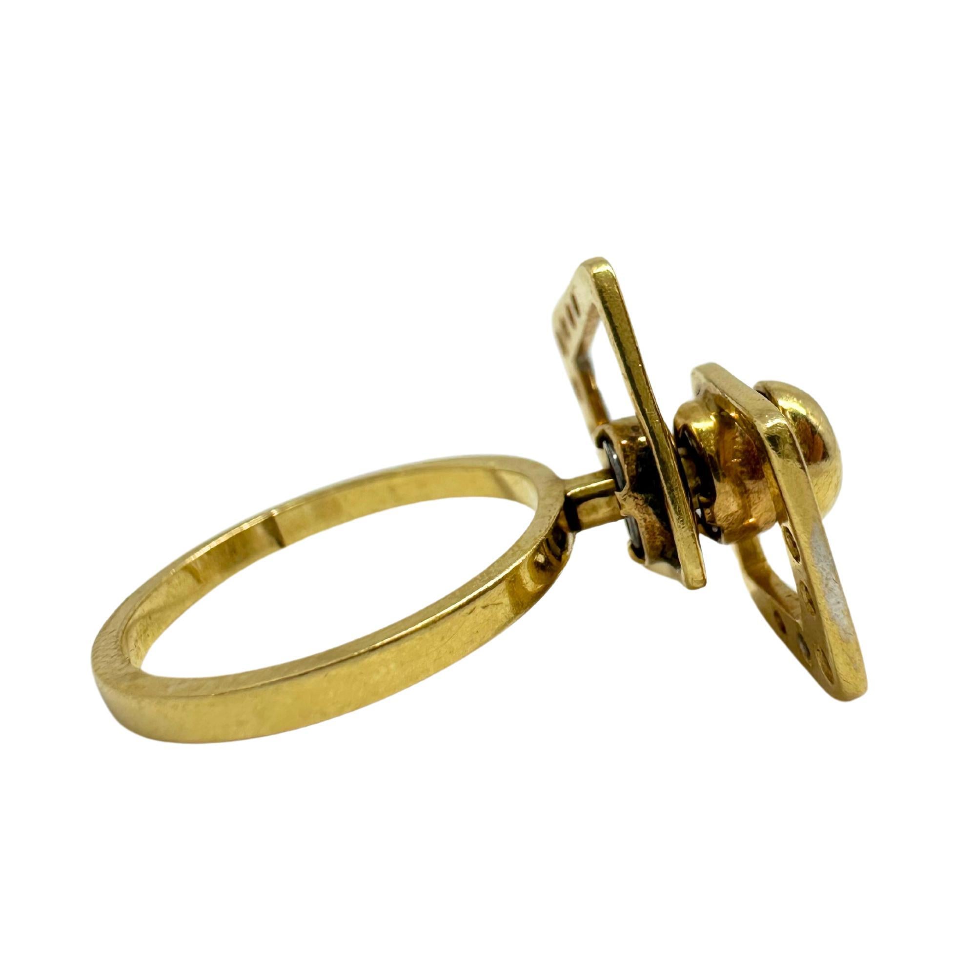 14K Estate Yellow Gold Diamond Fidget Spinning Ring 3