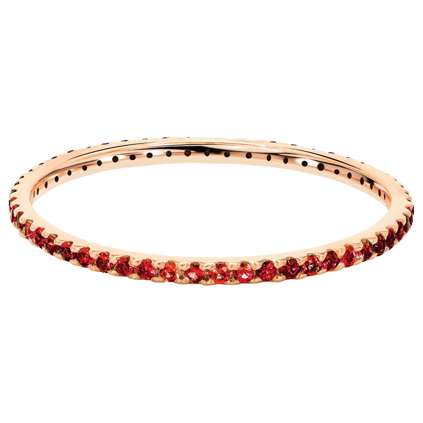 14K Eternity Ring Natural Ruby Full Eternity Band Ring Stacking Everyday Ring