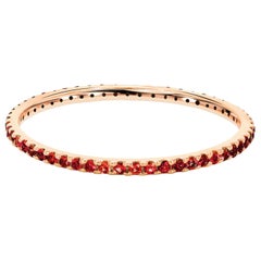 Bague d'éternité à anneau en rubis naturel 14 carats empilable, bague de tous les jours