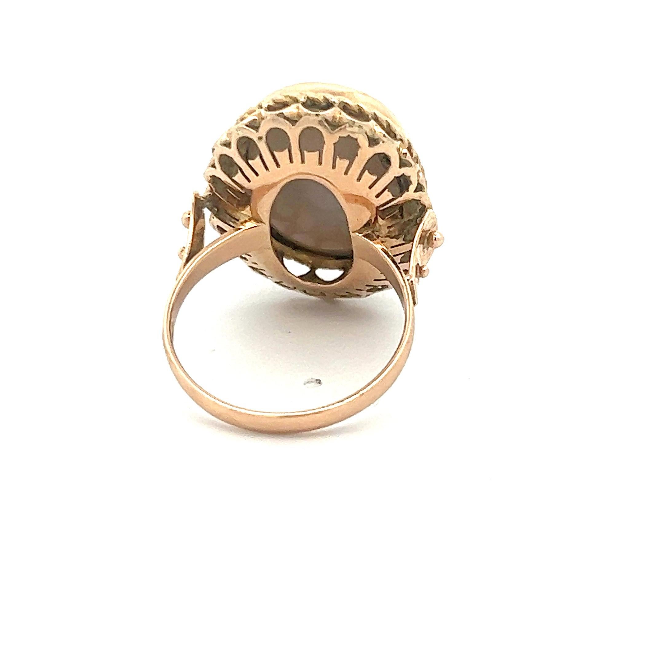 14k Äthiopischer Opal Ring (Cabochon)