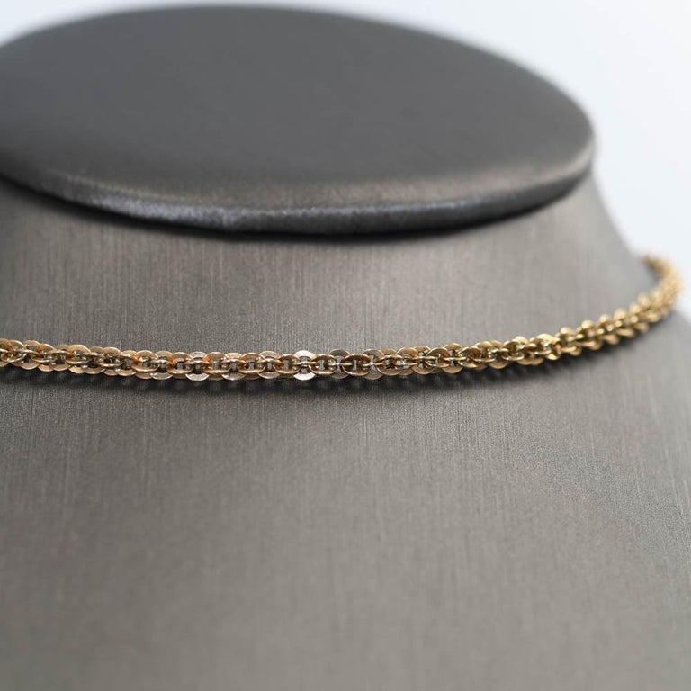 14K Fancy Link Necklace 17.3gr For Sale at 1stDibs