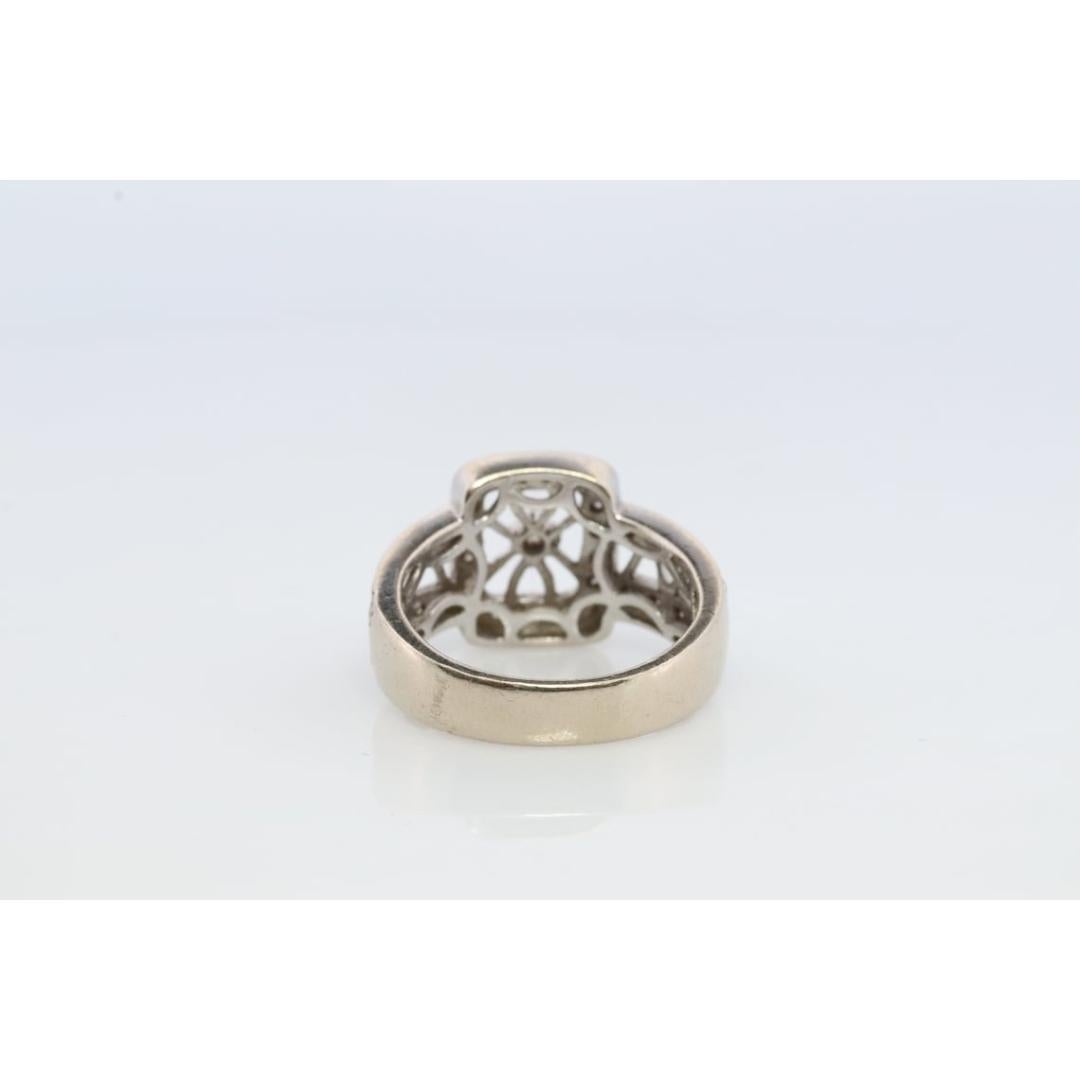 Women's or Men's 14k Filigree diamond shield ring. 14k Vintage diamond ring. Open Work Diamond For Sale