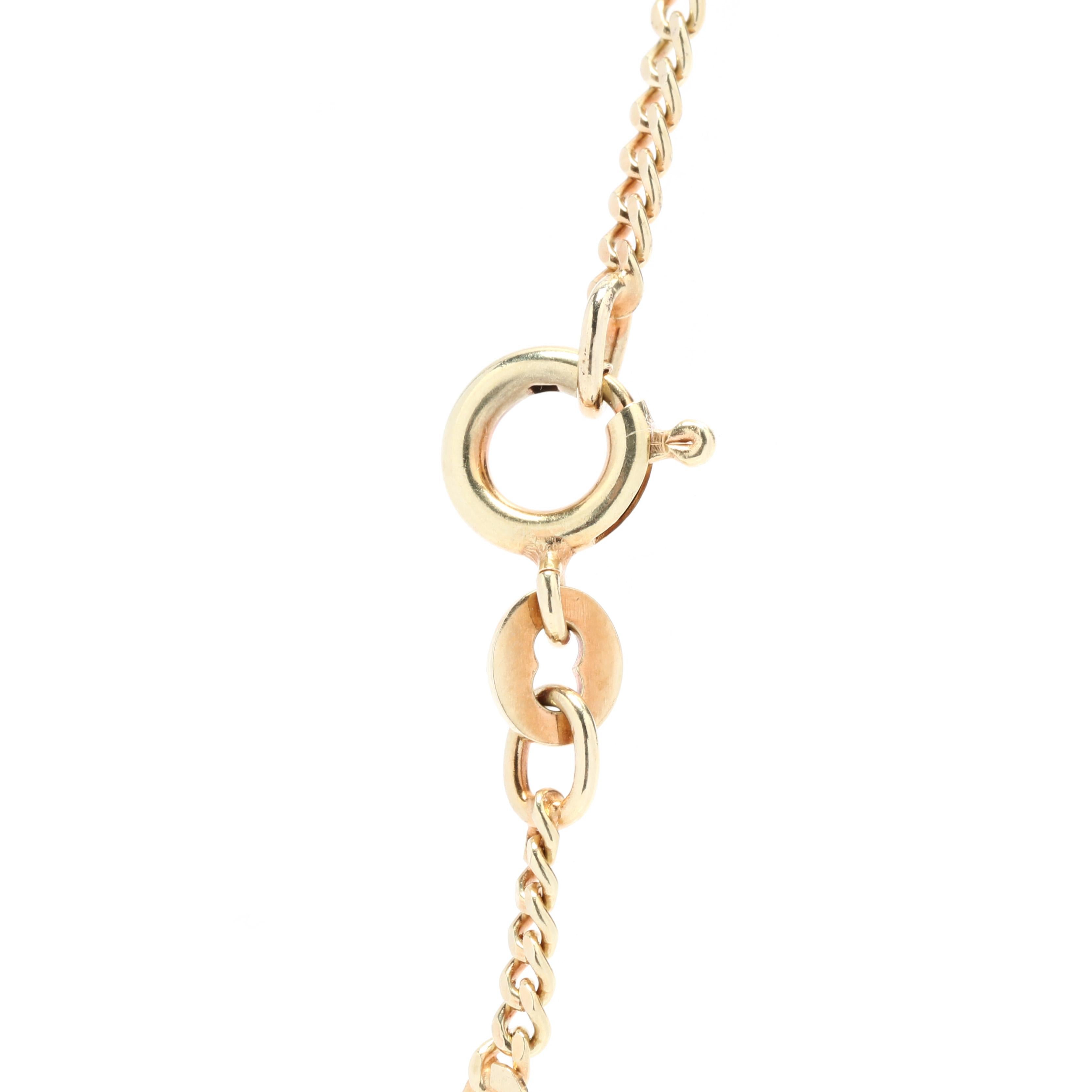 14K Filigree Lozenge & Curb Link Chain In Good Condition In McLeansville, NC