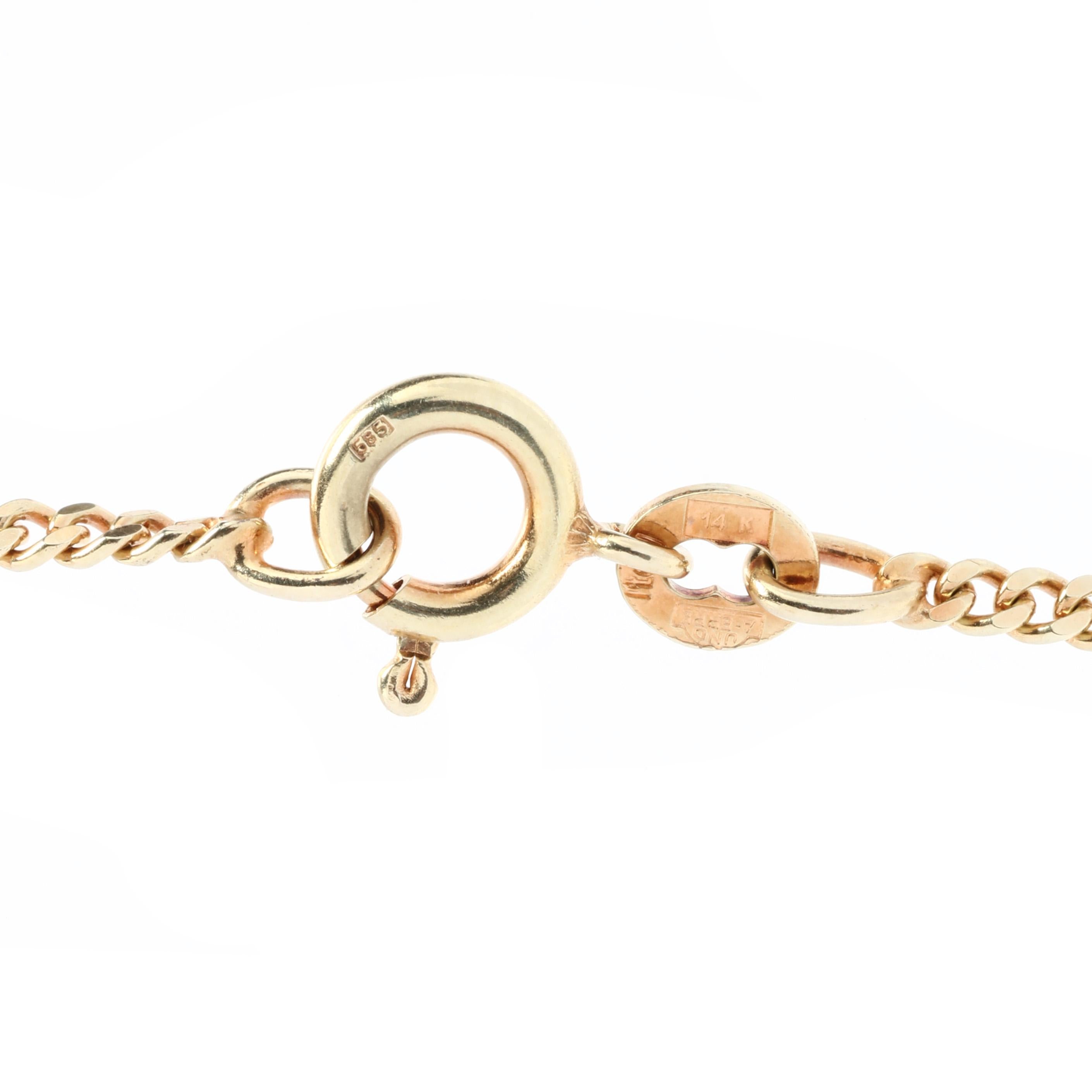 Women's or Men's 14K Filigree Lozenge & Curb Link Chain