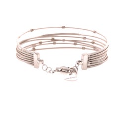 14 Karat Flexible Diamond Wire Bangle White Gold