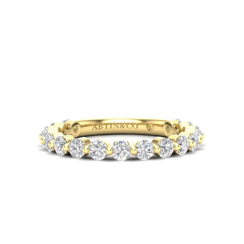 Women's or Men's 14K Floating Diamond Stackable/Wedding Band For Sale