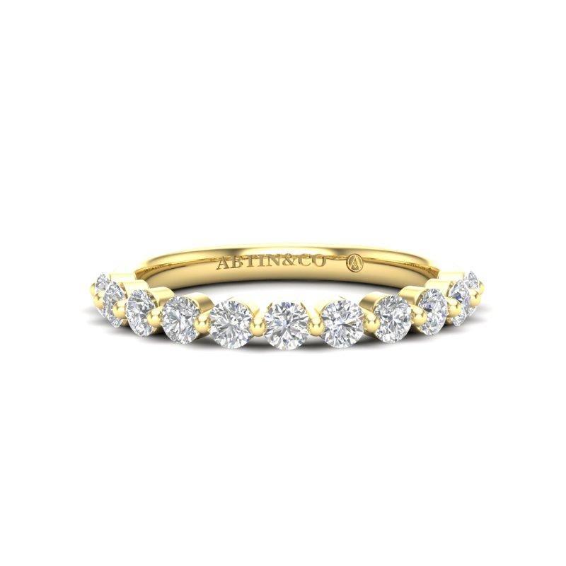 Women's 14K Floating Diamond Stackable/Wedding Band For Sale