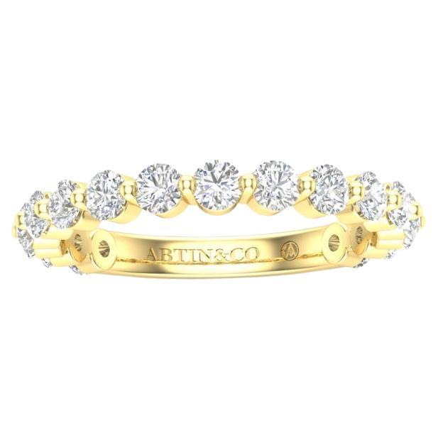 14K Stapelbarer/wedding-Ring mit schwebenden Diamanten