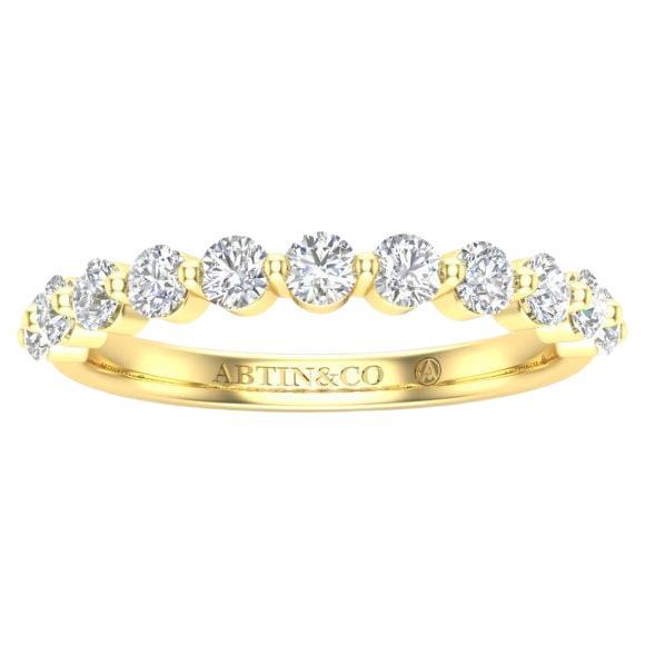 14K Floating Diamond Stackable/Wedding Band For Sale
