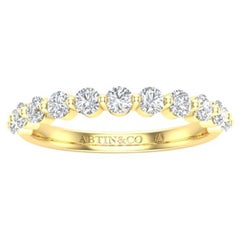 14K Stapelbarer/wedding-Ring mit schwebenden Diamanten