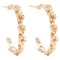 14K Flower Cluster J Hoops