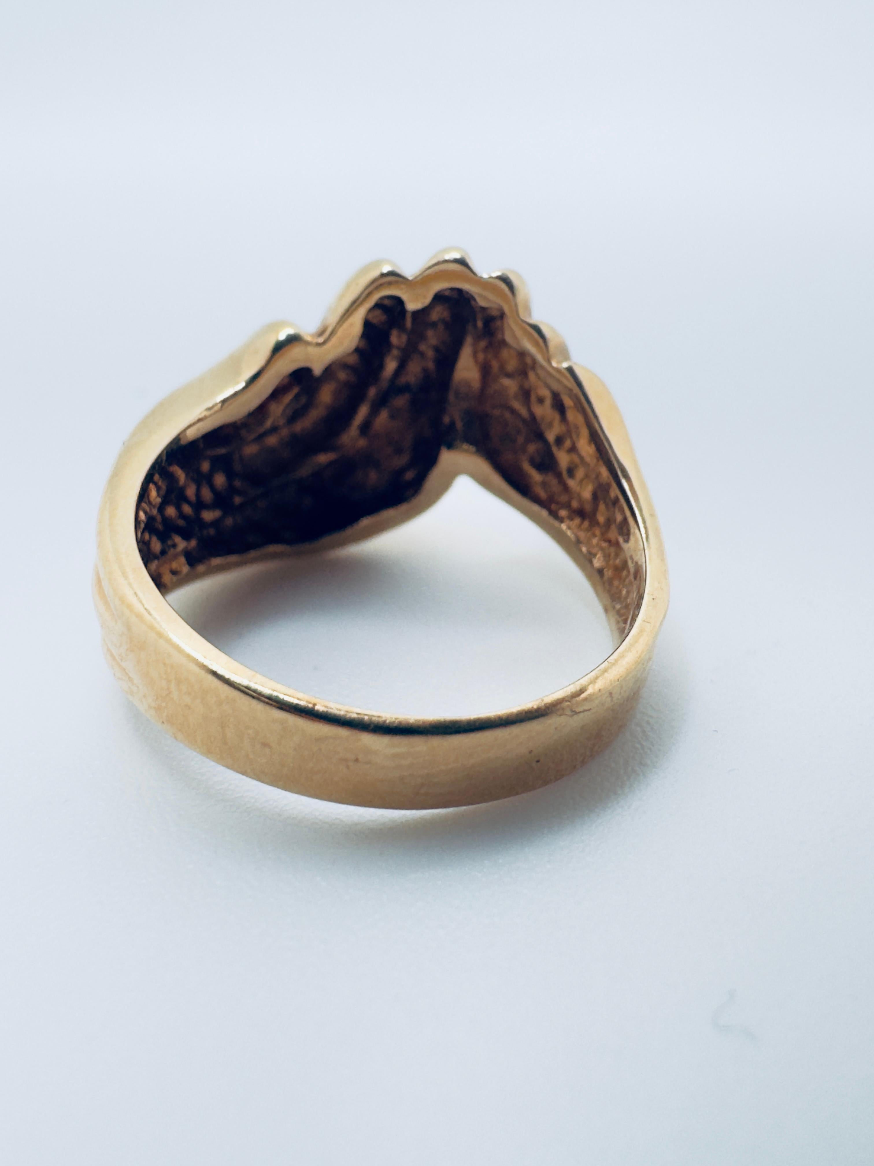 Art Deco 14k Free-Form Wave Ring For Sale