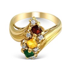 14 Karat Gem Stone and Diamond Vintage Ring