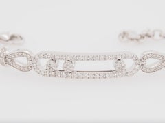 14 Karat Geometric Diamond Slide Bracelet White Gold