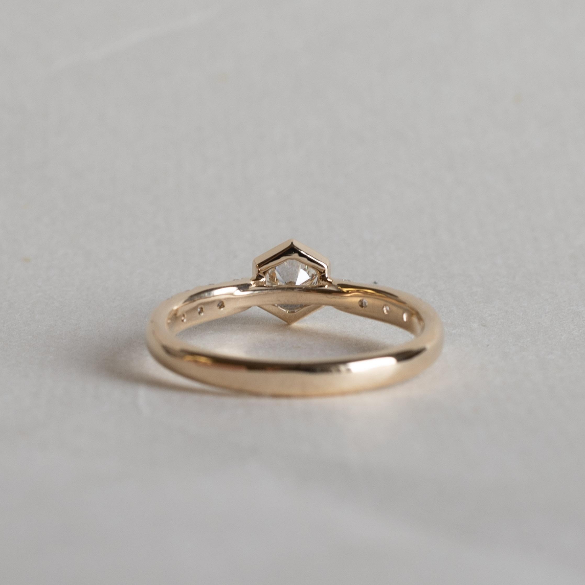 Anillo de compromiso de diamantes 14K GIA 0,5 quilates en Nuevo estado para la venta en Wallingford, CT
