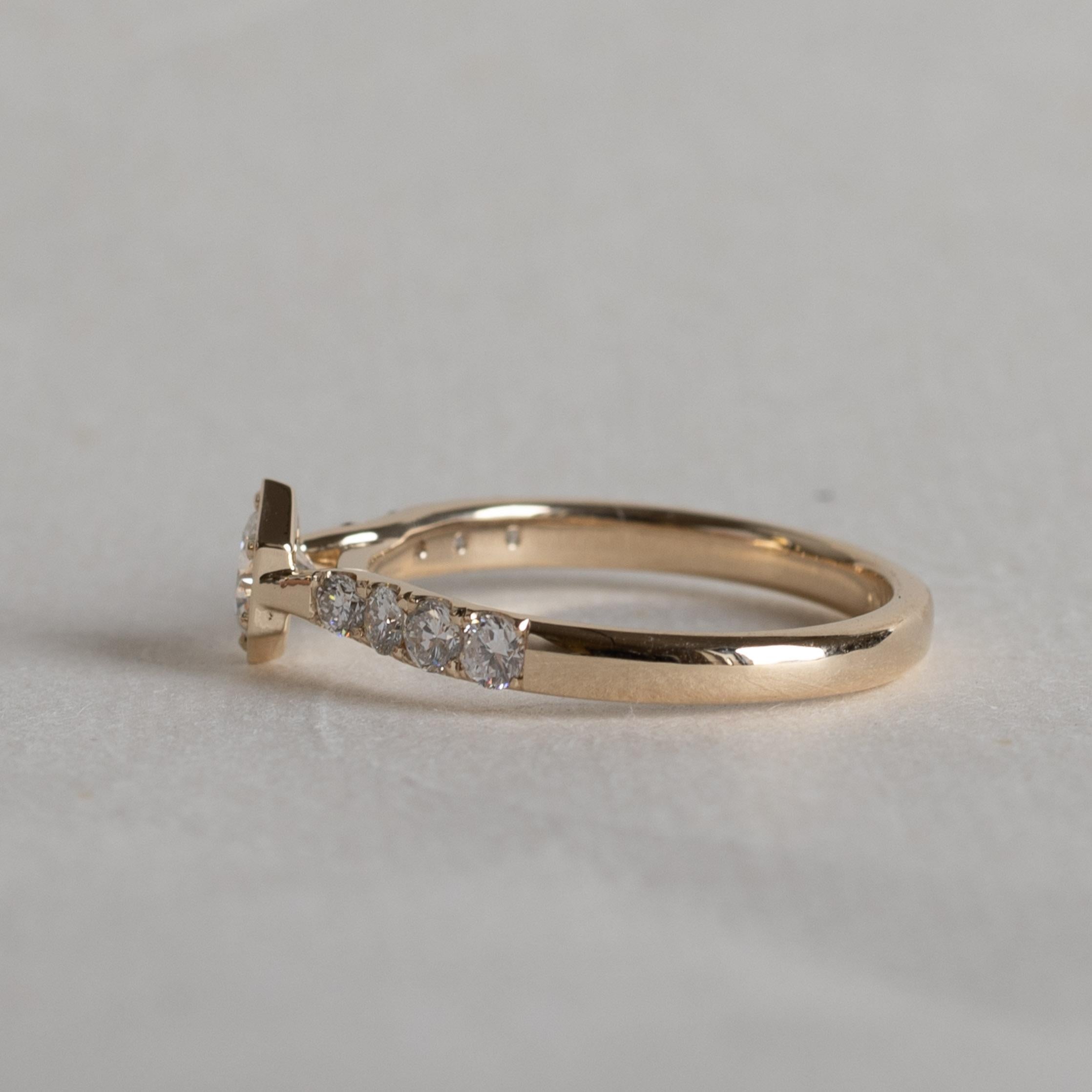 Anillo de compromiso de diamantes 14K GIA 0,5 quilates en venta 1