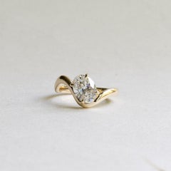 14K GIA 1.69 Carat Oval Lab Diamond Ring